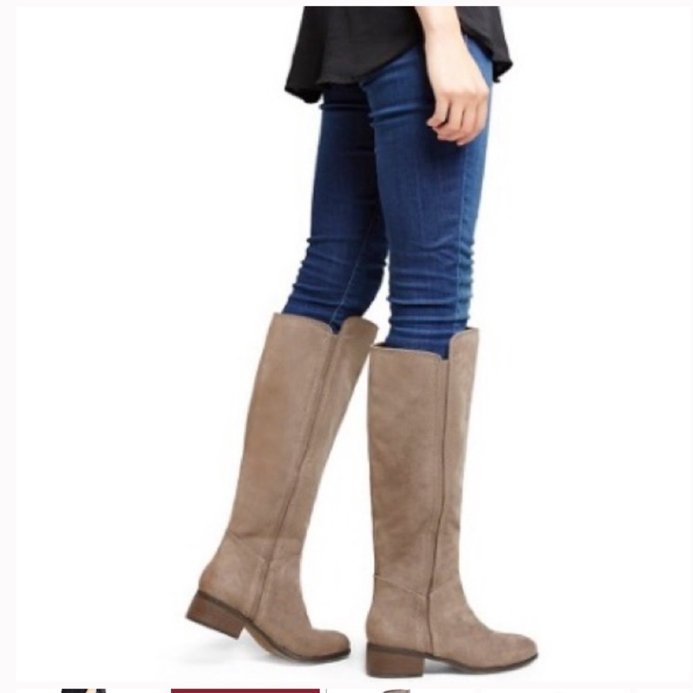 Merona evie faux suede taupe knee high boots - Picture 2 of 7